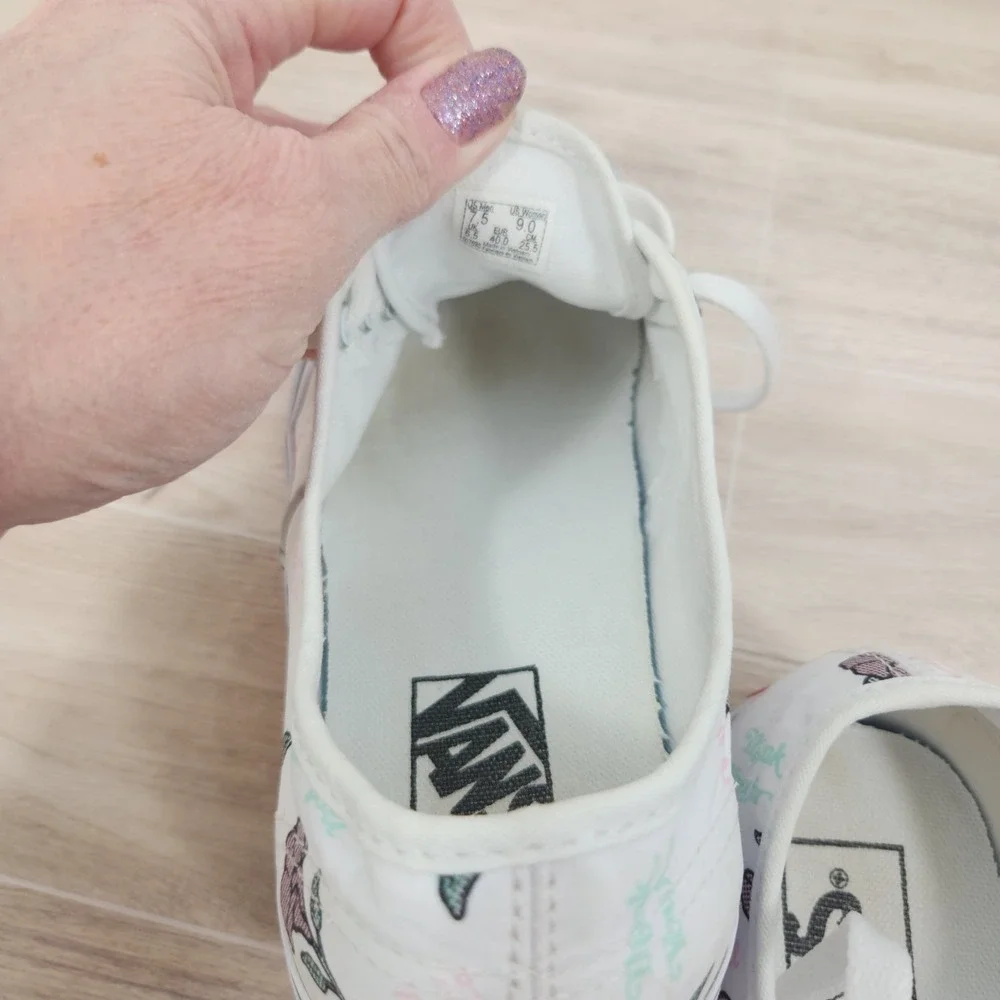 Vans Authentic Thank You‎ White & Floral Men 7.5 Women 9 - Picture 8 of 16